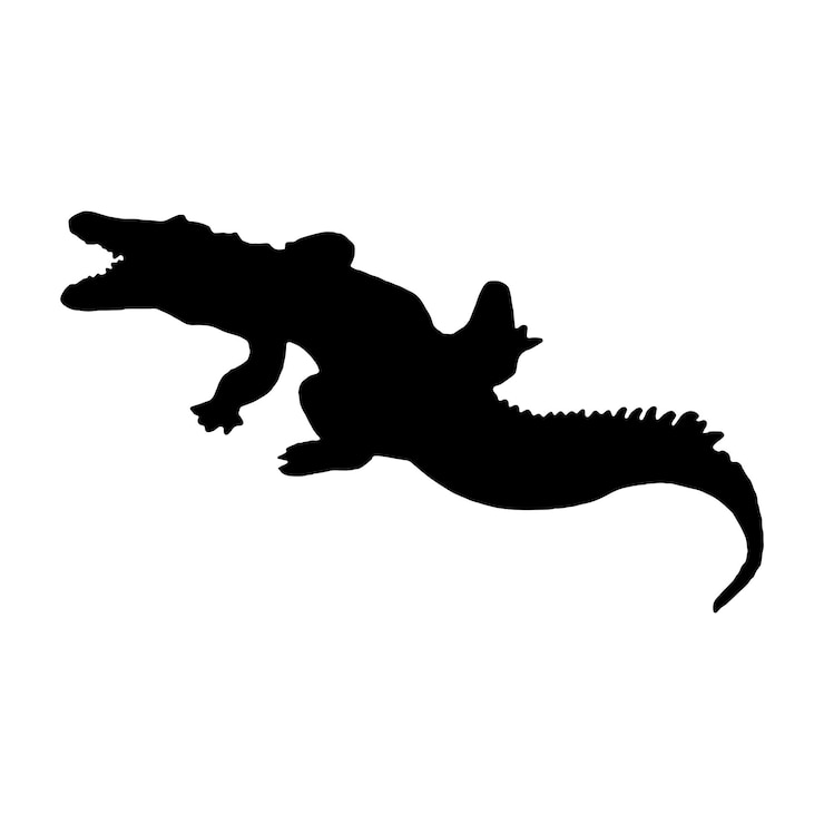 Vector colección de conjunto de silueta de cocodrilo aislado negro sobre fondo blanco ilustración vectorial