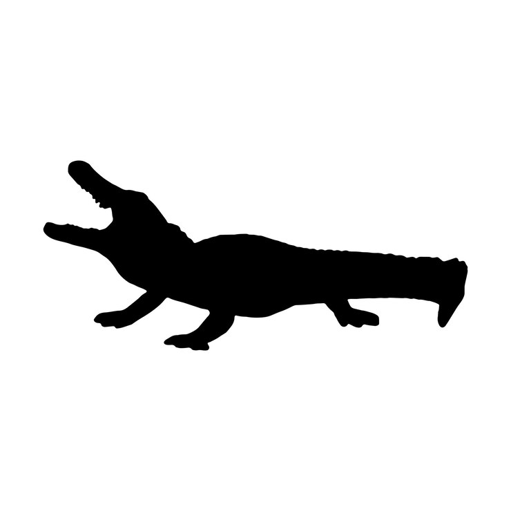 Vector colección de conjunto de silueta de cocodrilo aislado negro sobre fondo blanco ilustración vectorial