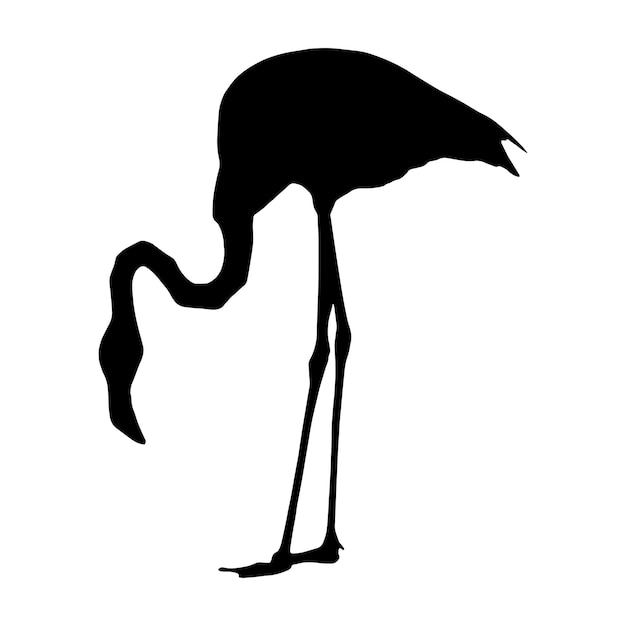 colección de conjunto de silueta de flamenco aislado negro sobre fondo blanco ilustración vectorial
