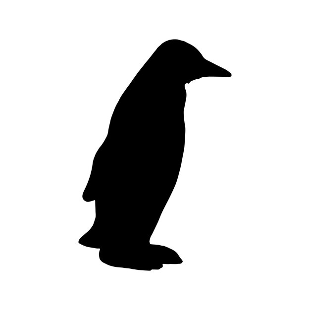 Colección de conjunto de silueta de pingüino aislado negro sobre fondo blanco ilustración vectorial