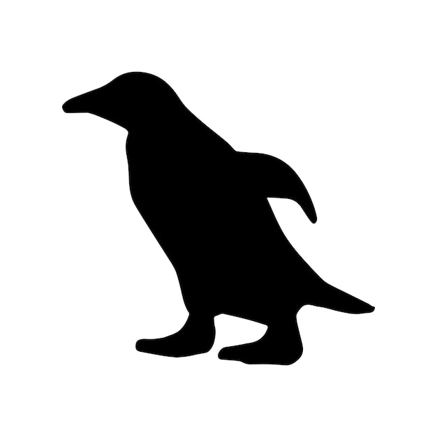 Colección de conjunto de silueta de pingüino aislado negro sobre fondo blanco ilustración vectorial