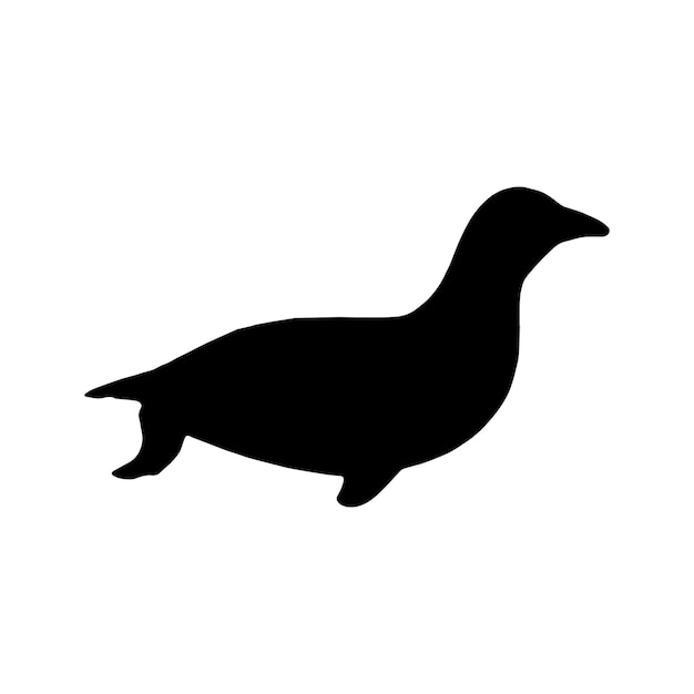 Colección de conjunto de silueta de pingüino aislado negro sobre fondo blanco ilustración vectorial