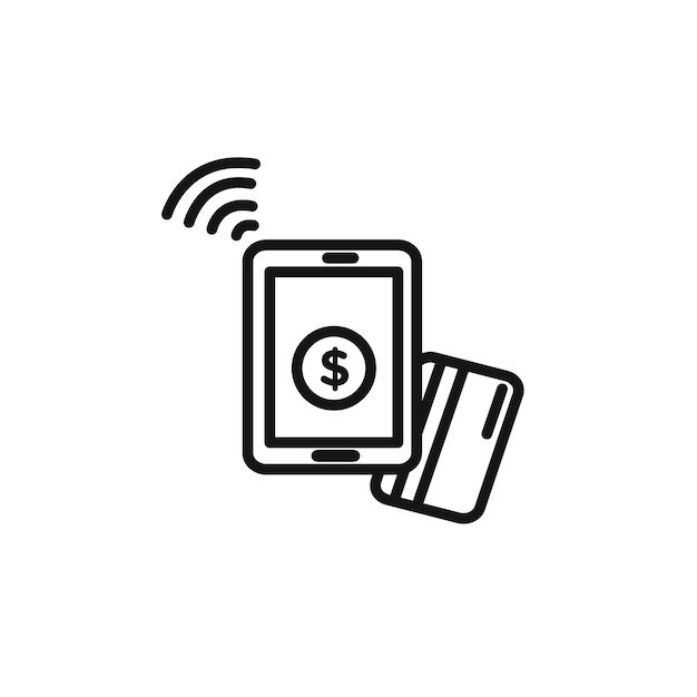 Colección de conjunto vectorial de iconos de pago inalámbrico NFC para la web