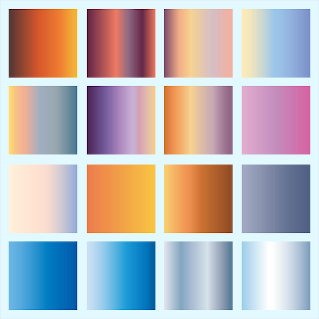 Colección de conjuntos de colores de gradiente
