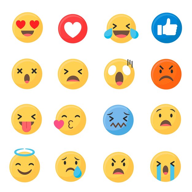 Colección de conjuntos de emojis mixtos