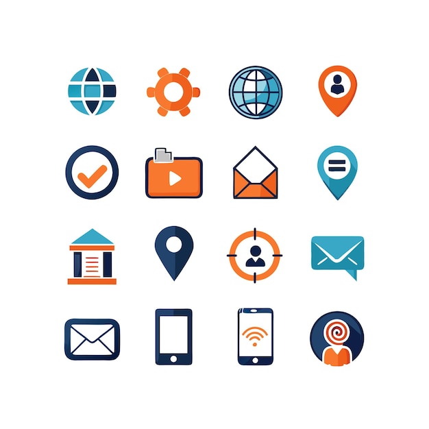 Colección de conjuntos de iconos de contacto para sitios web y aplicaciones móviles