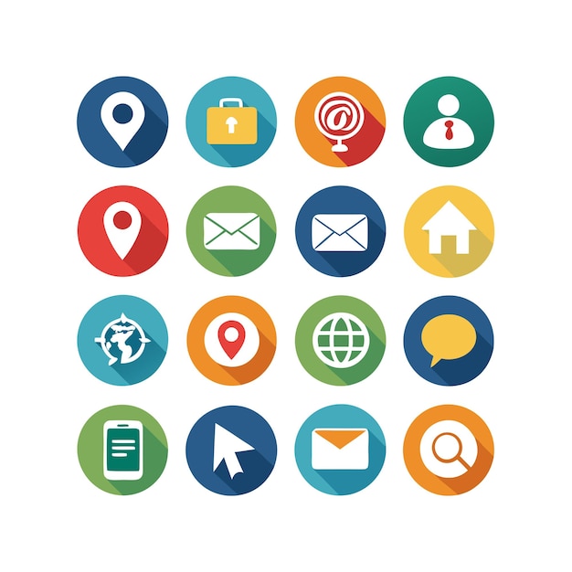 Colección de conjuntos de iconos de contacto para sitios web y aplicaciones móviles
