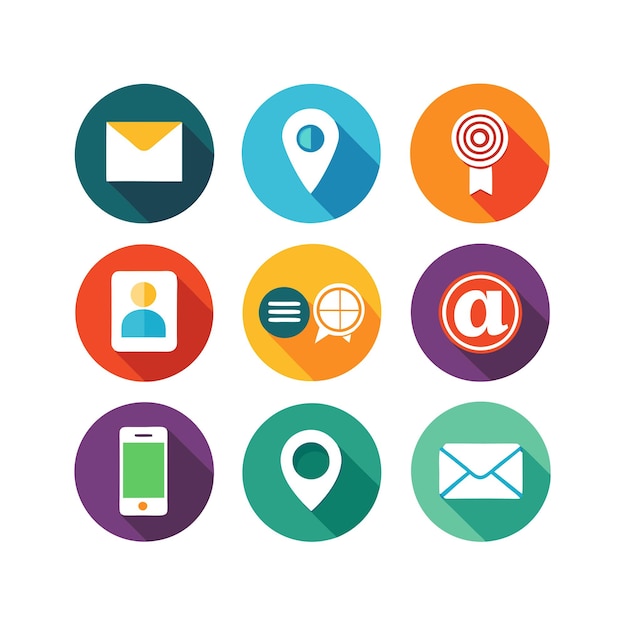 Colección de conjuntos de iconos de contacto para sitios web y aplicaciones móviles