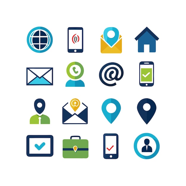 Colección de conjuntos de iconos de contacto para sitios web y aplicaciones móviles