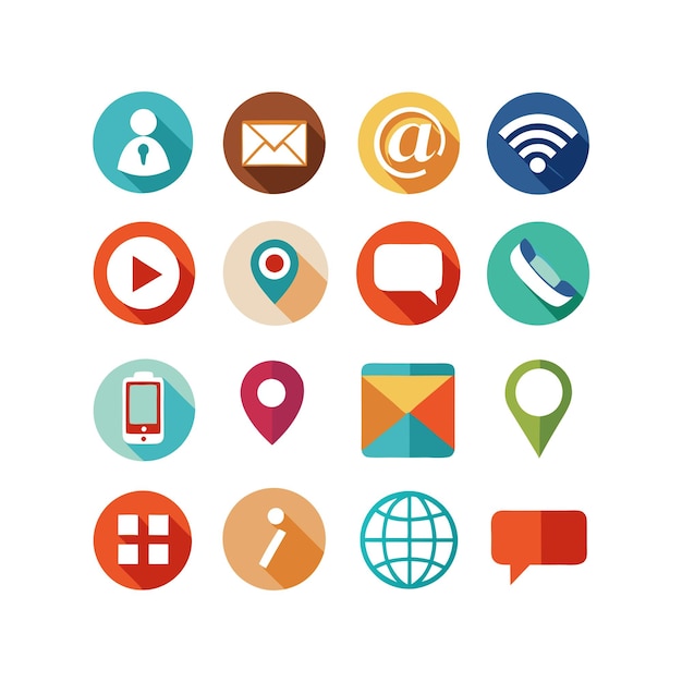 Colección de conjuntos de iconos de contacto para sitios web y aplicaciones móviles