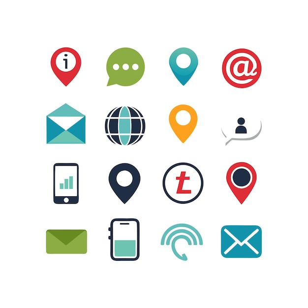 Colección de conjuntos de iconos de contacto para sitios web y aplicaciones móviles