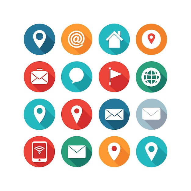Colección de conjuntos de iconos de contacto para sitios web y aplicaciones móviles
