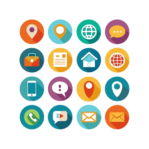Colección de conjuntos de iconos de contacto para sitios web y aplicaciones móviles