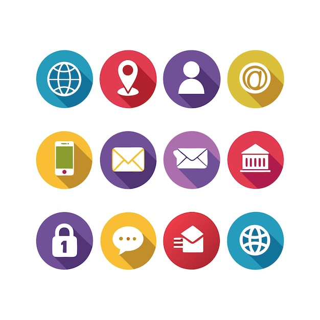 Colección de conjuntos de iconos de contacto para sitios web y aplicaciones móviles
