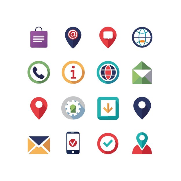 Colección de conjuntos de iconos de contacto para sitios web y aplicaciones móviles