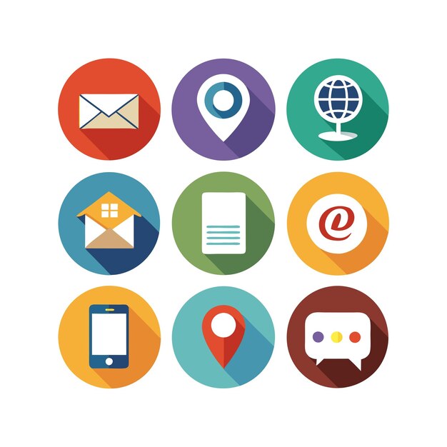 Colección de conjuntos de iconos de contacto para sitios web y aplicaciones móviles