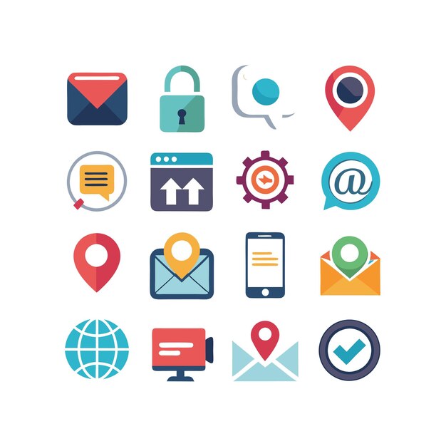 Colección de conjuntos de iconos de contacto para sitios web y aplicaciones móviles