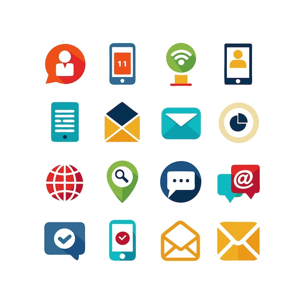 Colección de conjuntos de iconos de contacto para sitios web y aplicaciones móviles