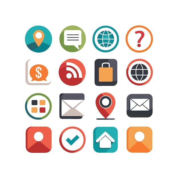 Colección de conjuntos de iconos de contacto para sitios web y aplicaciones móviles