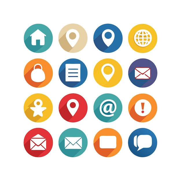 Colección de conjuntos de iconos de contacto para sitios web y aplicaciones móviles