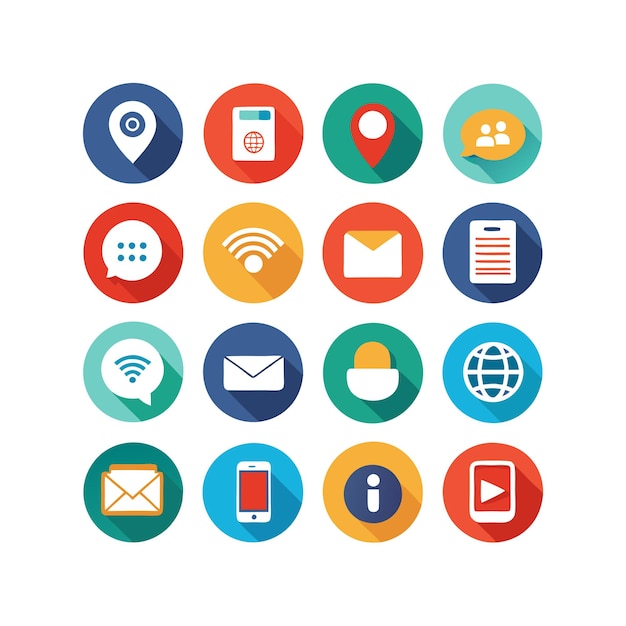 Colección de conjuntos de iconos de contacto para sitios web y aplicaciones móviles