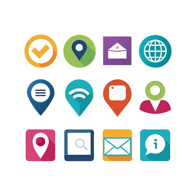 Colección de conjuntos de iconos de contacto para sitios web y aplicaciones móviles