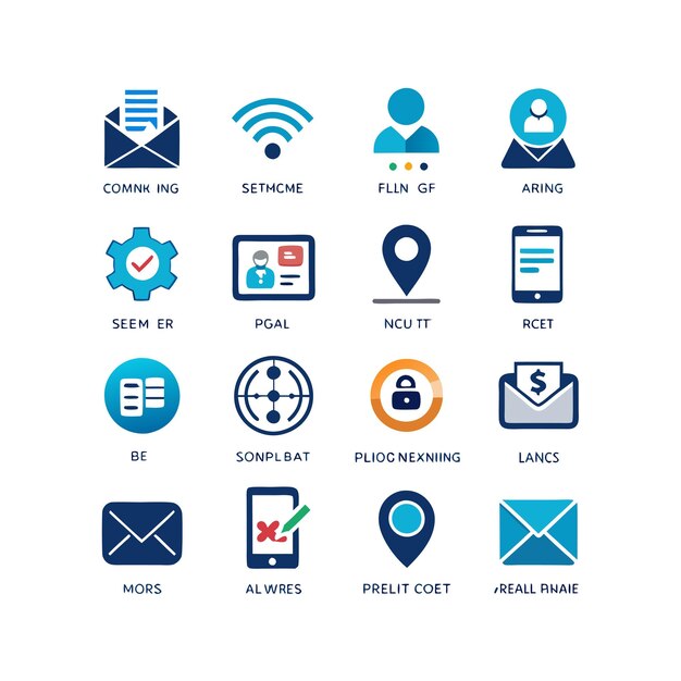 Colección de conjuntos de iconos de contacto para sitios web y aplicaciones móviles