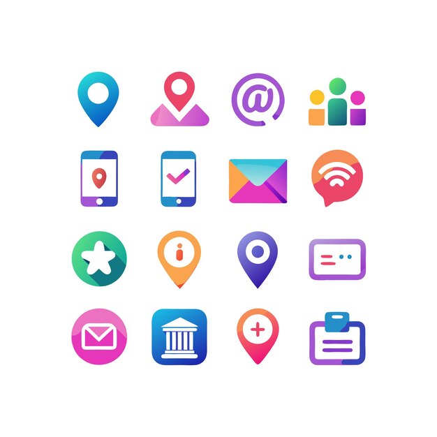 Colección de conjuntos de iconos de contacto para sitios web y aplicaciones móviles