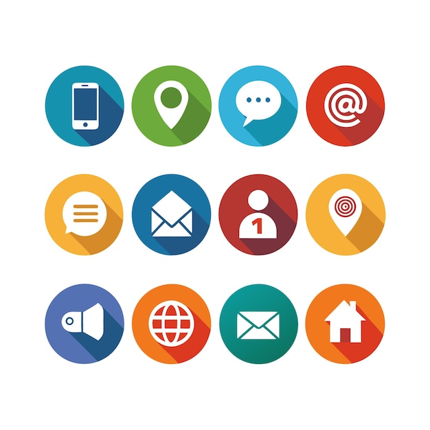 Colección de conjuntos de iconos de contacto para sitios web y aplicaciones móviles