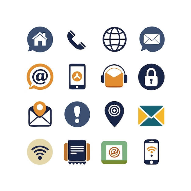 Colección de conjuntos de iconos de contacto para sitios web y aplicaciones móviles
