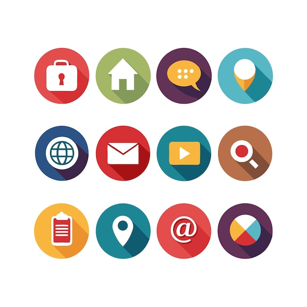 Colección de conjuntos de iconos de contacto para sitios web y aplicaciones móviles