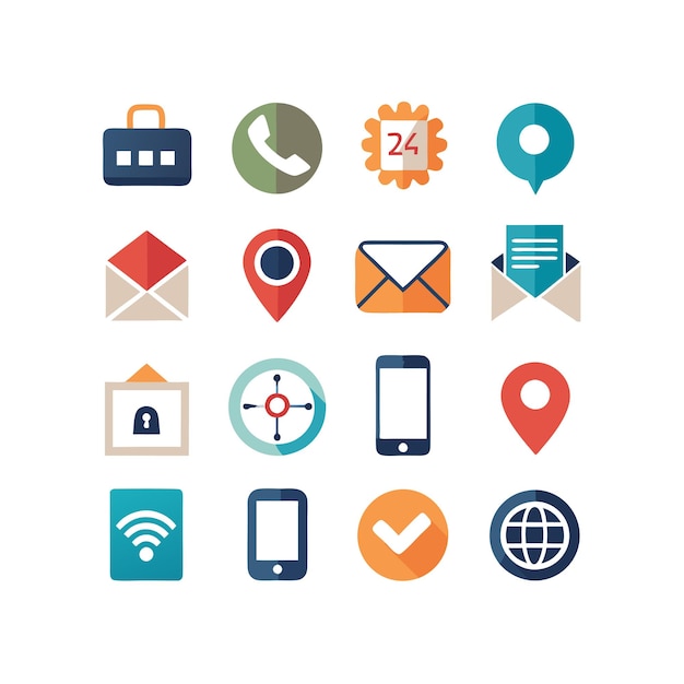 Colección de conjuntos de iconos de contacto para sitios web y aplicaciones móviles