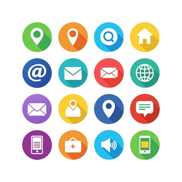 Colección de conjuntos de iconos de contacto para sitios web y aplicaciones móviles