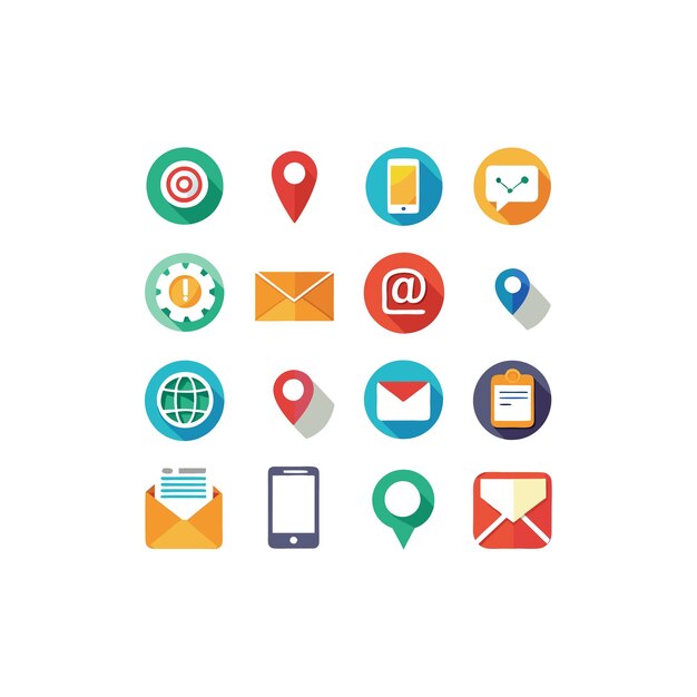 Colección de conjuntos de iconos de contacto para sitios web y aplicaciones móviles