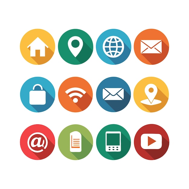 Colección de conjuntos de iconos de contacto para sitios web y aplicaciones móviles