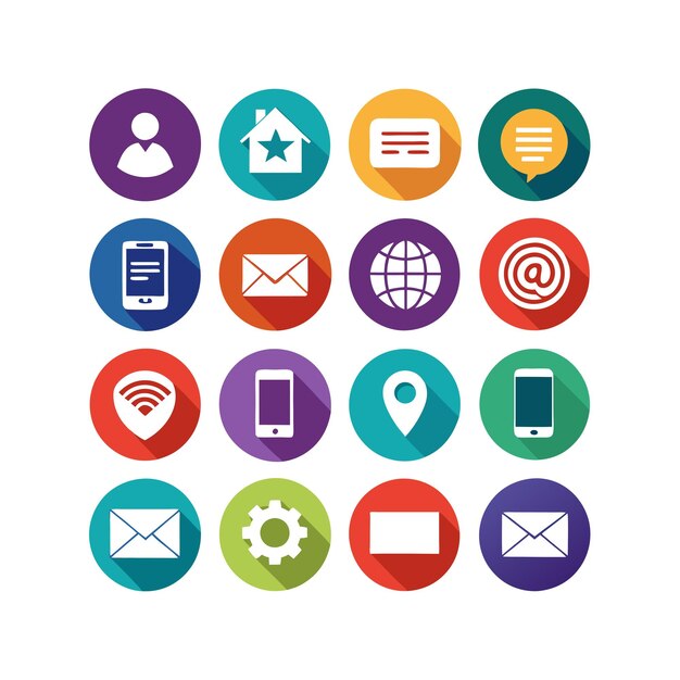 Colección de conjuntos de iconos de contacto para sitios web y aplicaciones móviles