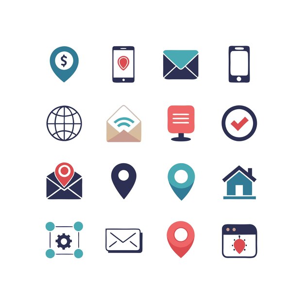 Colección de conjuntos de iconos de contacto para sitios web y aplicaciones móviles