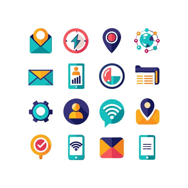Colección de conjuntos de iconos de contacto para sitios web y aplicaciones móviles
