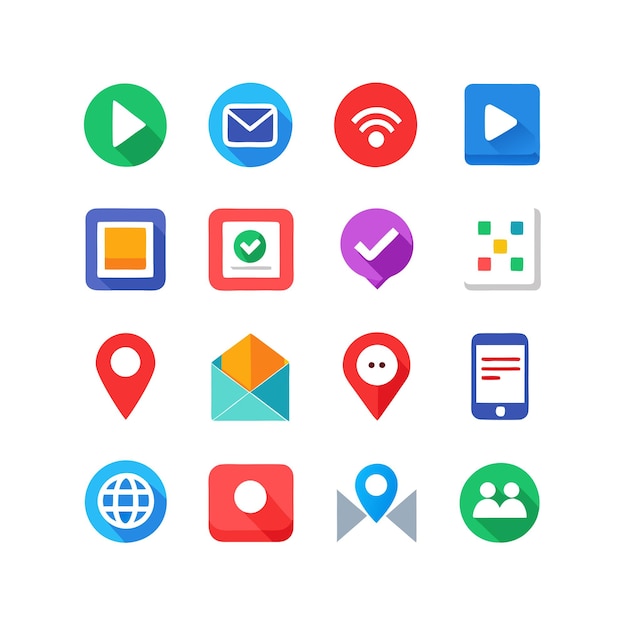 Colección de conjuntos de iconos de contacto para sitios web y aplicaciones móviles