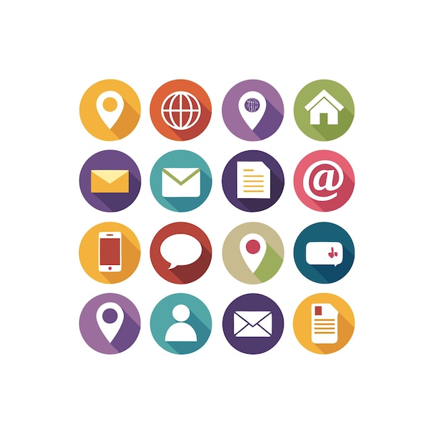 Colección de conjuntos de iconos de contacto para sitios web y aplicaciones móviles