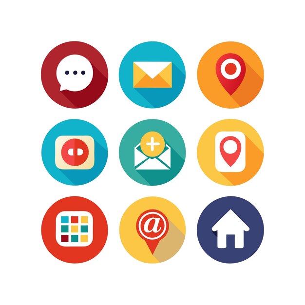 Colección de conjuntos de iconos de contacto para sitios web y aplicaciones móviles