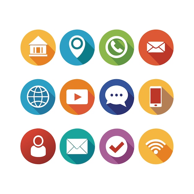 Colección de conjuntos de iconos de contacto para sitios web y aplicaciones móviles