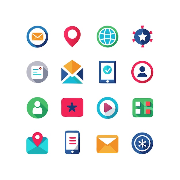 Colección de conjuntos de iconos de contacto para sitios web y aplicaciones móviles