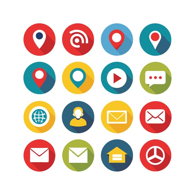 Colección de conjuntos de iconos de contacto para sitios web y aplicaciones móviles