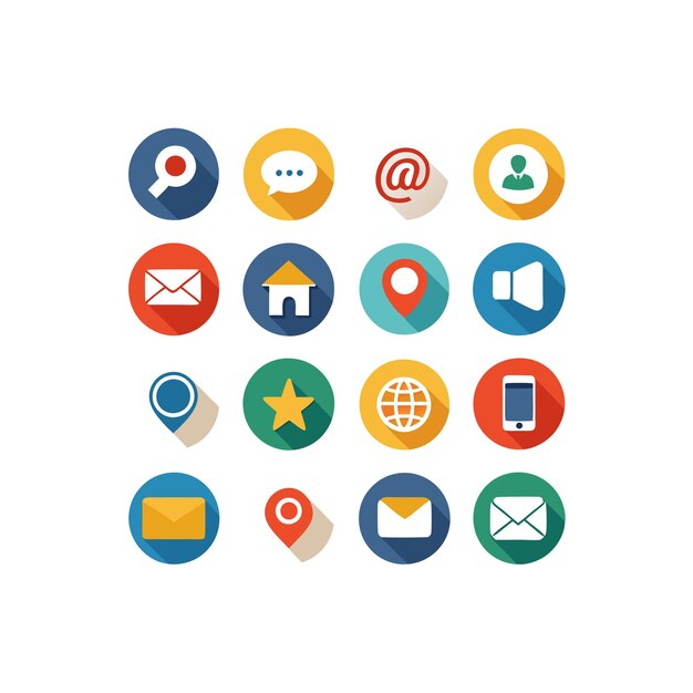 Colección de conjuntos de iconos de contacto para sitios web y aplicaciones móviles