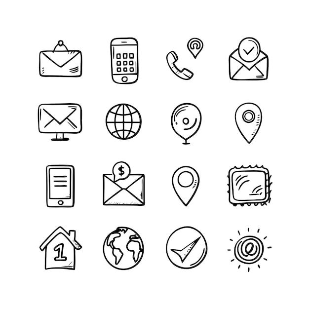 Colección de conjuntos de iconos de contacto para sitios web y aplicaciones móviles