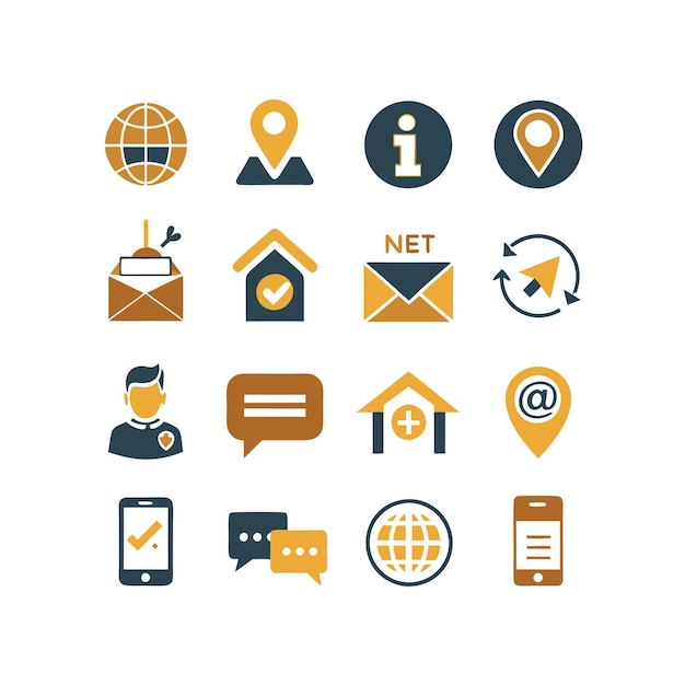 Colección de conjuntos de iconos de contacto para sitios web y aplicaciones móviles