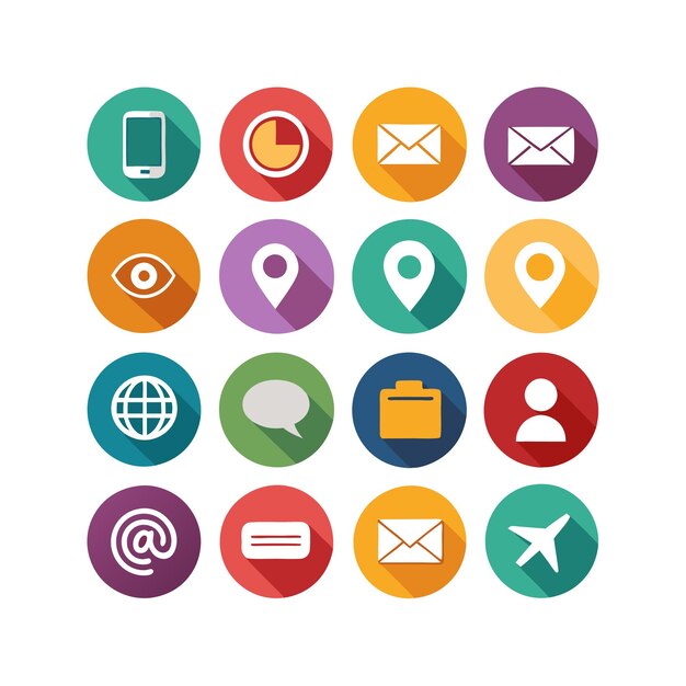 Colección de conjuntos de iconos de contacto para sitios web y aplicaciones móviles