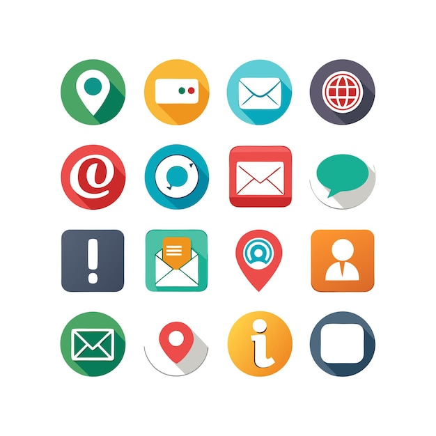 Colección de conjuntos de iconos de contacto para sitios web y aplicaciones móviles