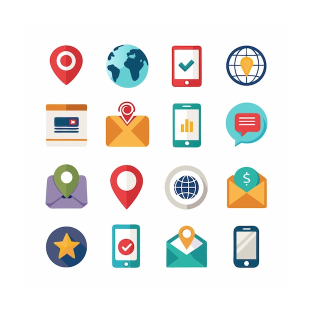 Colección de conjuntos de iconos de contacto para sitios web y aplicaciones móviles